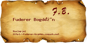 Fuderer Bogdán névjegykártya